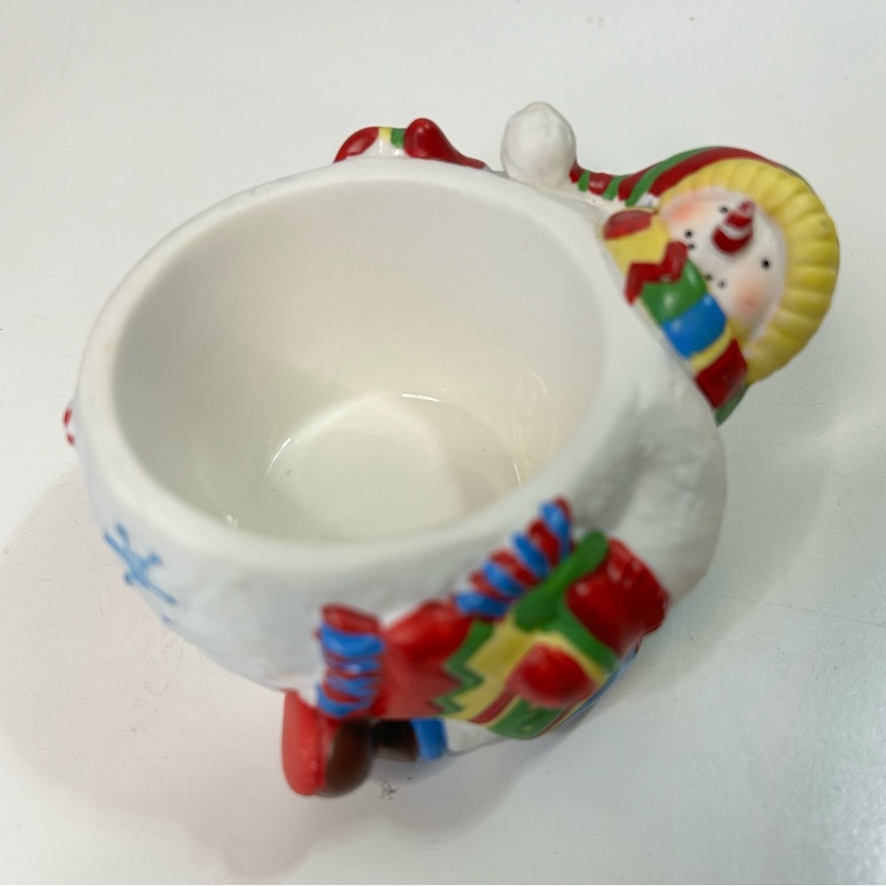 PartyLite Peppermint Pals By Susan Winget Snowman Votive Candle Holder Christmas